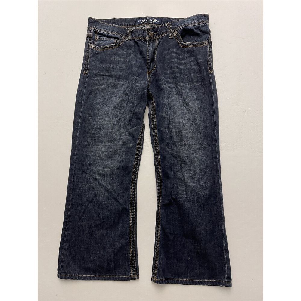 Seven7 Jeans 36‎ x 26 Boot Cut Bold Stitch Studded Back Pocket Denim Jeans